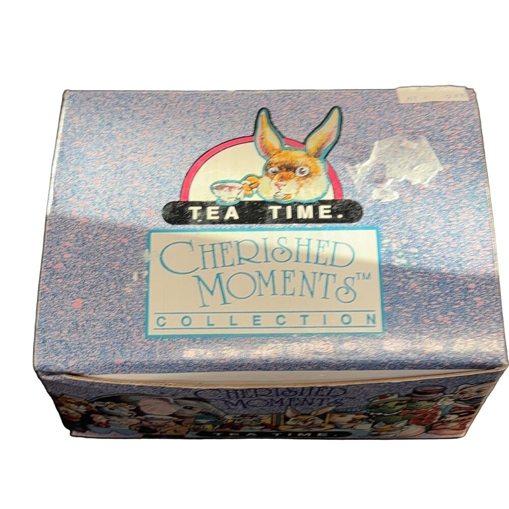 Cherished Moments Tea Time Figurine Set 1996 Menene Yam AT-938 Multi-colored
